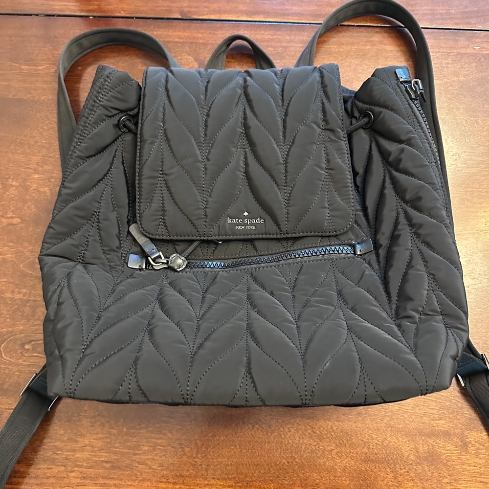 Kate Spade Small Black Quilted Backpack